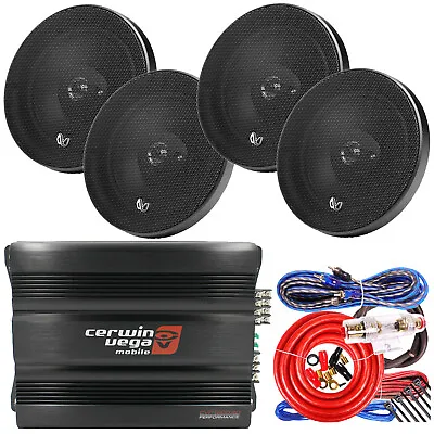 Cerwin Vega CVP1600.4D 1600W Amp + 4x Infinity Alpha 6530 580W Speakers + Kit • $259.99