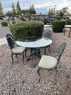 Brown Jordan Grotto Shell Patio 3 Chairs Plus Rare Matching Table Green ~ Gray • $1875