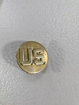 Vintage U.S. Military Brass Collar Lapel Button Double Pin • $9.99