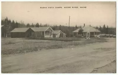 Moose River Maine ME ~ Buena Vista Camps Buildings 1948 • $3.99