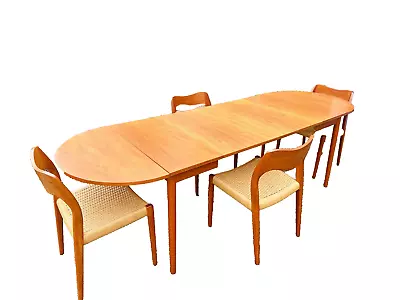 Mid Century Danish Arne Vodder Extension Drop Leaves Teak Dining Table Set • $4999.99