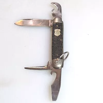 Vintage 1950s-60s IMPERIAL Black Boy Scout BSA 4-Blade Folding Pocket Knife  USA • $29.99