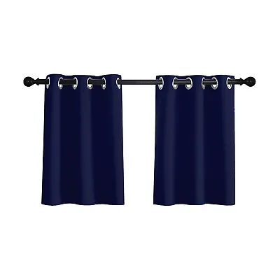 1/2Panel Blackout Kitchen Curtains Ready Made Short Curtains Solid Small Panels • £9.11