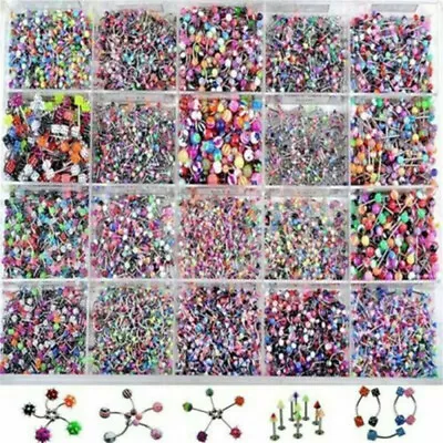 $6.02 • Buy 105Pcs Wholesale Bulk Lots Body Piercing Eyebrow Jewelry Belly Tongue Bar Ring..