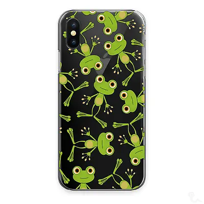 Green Frog Phone Case;Animal Print On Clear Hard Cover For Apple IPhone 11 X SE • $33.56