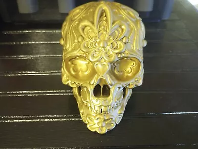 Gold Flower Design Sugar Skull Dia De Los Mujeres Day Of The Dead Figurine • $30