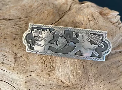 Vintage Sterling Silver MAYAN Motif Brooch • $25