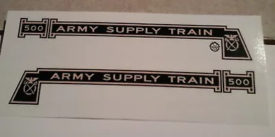 Marx 500 Army Supply Train Loco Engine 2/set Black & Gold Waterslide Decal Look! • $10