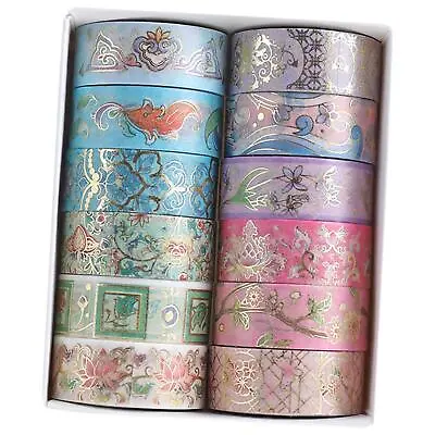 12 Rolls Decorative Washi Tape DIY Sticker Masking Paper Set For DIY Crafts • £7.24