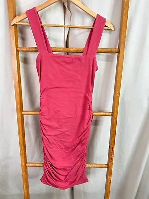 Kookai Dress Womens 1 Pink Sleeveless Knee Length Gathered Cotton Blend Pencil • $16.95