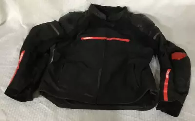 Sedici Corsa Men's Black W/ Red Perforated Leather Motorcycle Jacket - 2XL • $160
