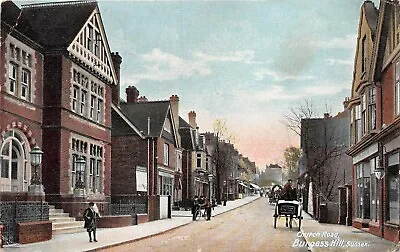 £11 • Buy Postcard  Burgess Hill - Church Road - Shops - Animated Scene   -  Circa 1905