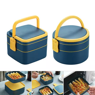 2 Tier Lunch Box Portable Thermal Insulated Sealed Food Container Kids Adult  • £8.99