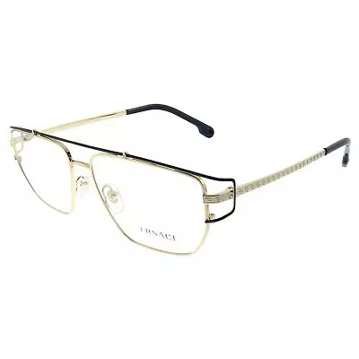 Versace VE 1257 1436 Gold Metal Hexagonal Eyeglasses 55mm • $205.14