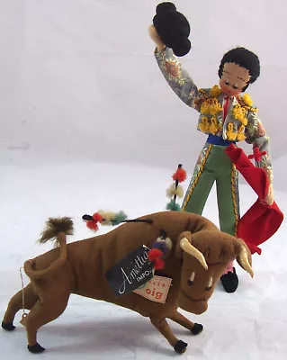 Vintage Cloth Matador & Bull Dolls Maria Roig Amettia Imports #113 Klumpe Roldan • $149.95