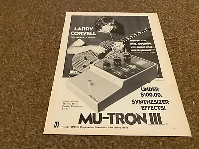 Jbf40 Advert 11x8 Larry Coryell - The Eleventh House. Mu-tron Iii Synthesizer • $11.09