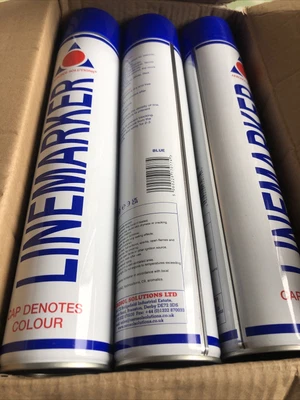 £25 • Buy 6 X Pack Line Marking Marker Paint Aerosol Spray Car Park Road Warehouse Blue
