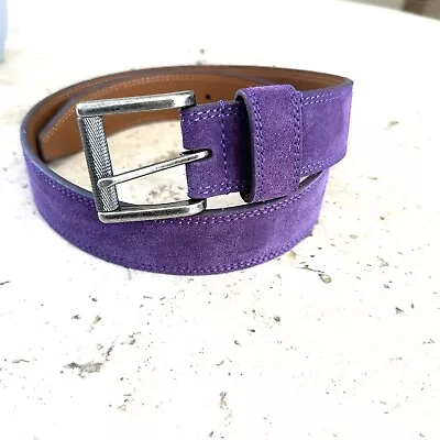 NWOT 1901 Mens Leather Sueded  Belt Purple Size 34 • $25