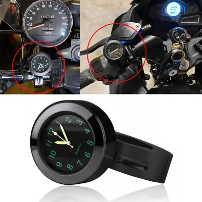 7/8 -1  Black Handlebar Clock Watch For Honda Shadow VTX 1300R CTX700N Cruiser • $14.99