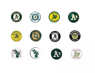 Oakland Athletics A’s Baseball Pin Back Buttons 1.25” 12 Pack MLB • $8.99