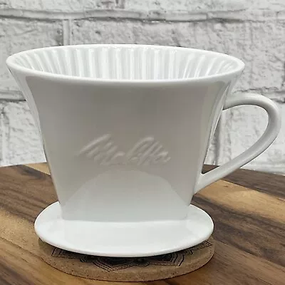 MELITTA Pour Over Ceramic Coffee Brewer Filter White Porcelain 1 Hole Single Cup • $16.99