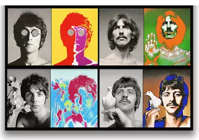 BEATLES • Before & After Psychedelic Portraits From 1967 • 12x16 FRAMED - Avedon • $48