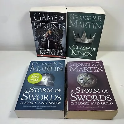 4 Lot George R.R. Martin- Game Of Thrones Clash Of Kings Storm Of Swords 1&2 • $24.61