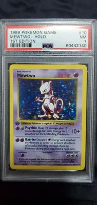 $960 • Buy 1999 Pokemon Base Set 1st Edition Shadowless MEWTWO Holofoil 10/102 PSA 7