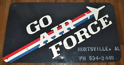 Vintage USAF UNITED STATES GO AIR FORCE EDUCATION MILITARY ADVERTISING SIGN • $495