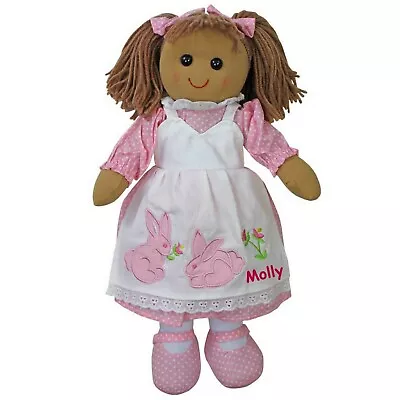 Personalised Rag Doll Baby 1st Birthday Flower Girl Christening Easter Gift • £22