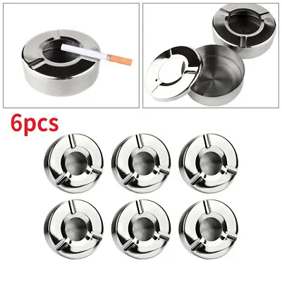 Stainless Steel Ash Tray Garden Outdoor Pub Home Party Smoke Cigarette Ashtray • £8.76