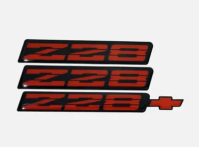 Car Rear Bumper Badge Rocker Panel Emblem Red Black For Chevy Camaro Z28 9192Z28 • $104.87