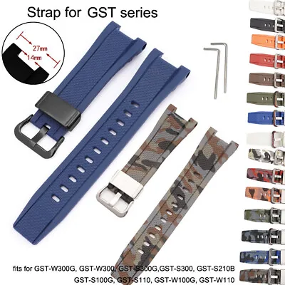 Resin Silicone Watch Band For GST-W300 GST-W110 W100G Camouflage Bracelet Strap • $26.88