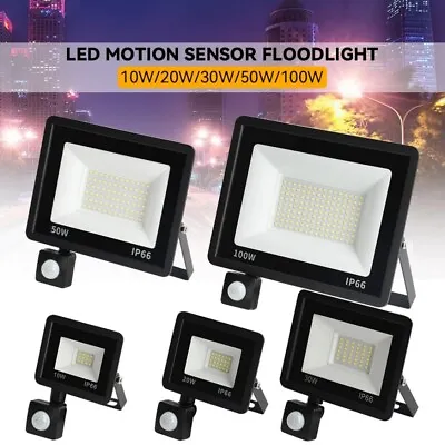 Led Floodlight Outdoor Security Light Flood Garden Motion Sensor Pir Lights • £7.45