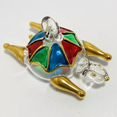 Art Glass Turtle Blue Red Green Gold Ornament Pendent Charm Amphibian 3.25” • $9.99