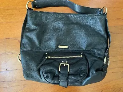 Michael Kors Austin Pebbled Grain Leather Large Shoulder Bag Hobo Black MSRP$348 • $59