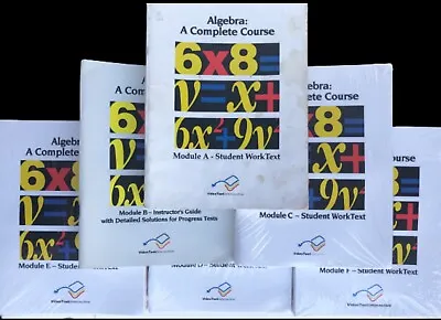 Algebra: A Complete Course - ALL Modules A - F Plus DVD's VideoText Interactive • $375