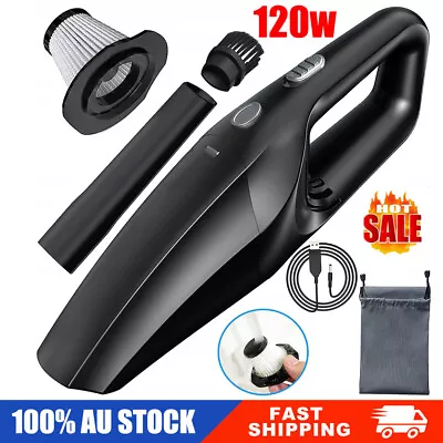 Powerful Car Vacuum Cleaner Handheld 12V 120W Cordless Rechargeable Portable AU • $25.90