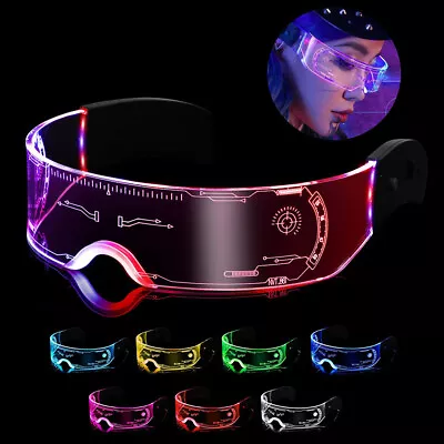 LED Luminous Glasses 7 Color Electronic Visor Eyeglasses Light Up For Bar Party • $10.72