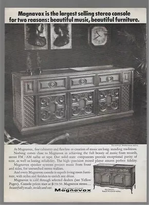 1969 Magnavox Stereo Floor Consoles & Cabinets Old Vintage Print Advertisement  • $12