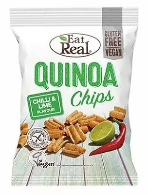 EAT REAL | Quinoa Chilli & Fresh Lime Chips 30g (12 Pack) | FREE DELIVERY • £10.13