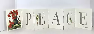 Marjolein Bastin Holiday Xmas Metal Cutout PEACE Sign Hinge Folding Hallmark • $19.99