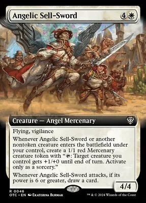 X1 Angelic Sell-Sword - Extended Art R MTG Commander: Outlaws Of Thunder Junctio • $1.44