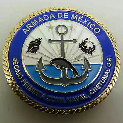 Armada De Mexico Decimo Primera Zona Naval Chetumal Q.r. Challenge Coin • $50