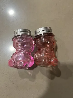 Vintage Glass Bear Salt And Pepper Shakers  • $25