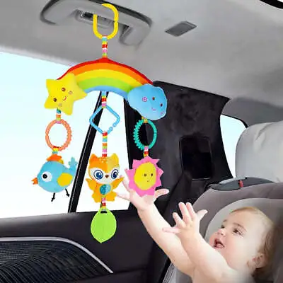 Soft Plush Hanging Toys For Baby - Crib Stroller Car Seat - Sensory Rattles & • £12.99