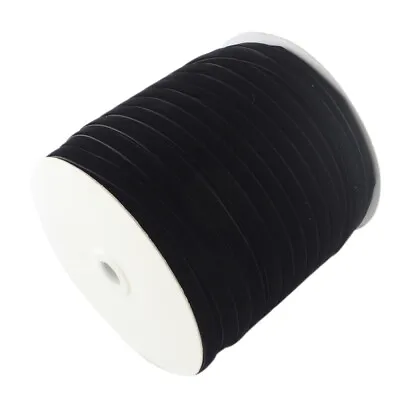 1Roll Black Single Face Velvet Ribbon Stringing For DIY Choker Headband Craft • $13.39