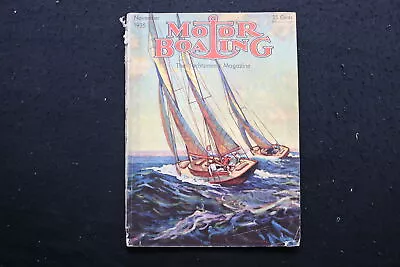 1935 November Motor Boating Magazine - Illustrated Sailboats Cover - Sp 4185o • $75