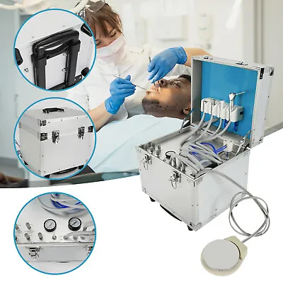 Dental Mobile Delivery Unit Portable Rolling Box Air Compressor Suction • $502.55