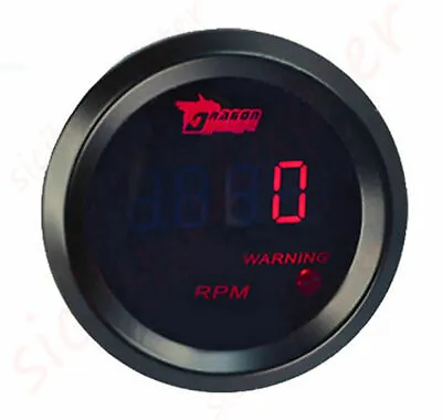 2  52mm Dragon Red Digital LED Elec 0-9999 RPM Tachometer Tacho Gauge Car US • $24.99